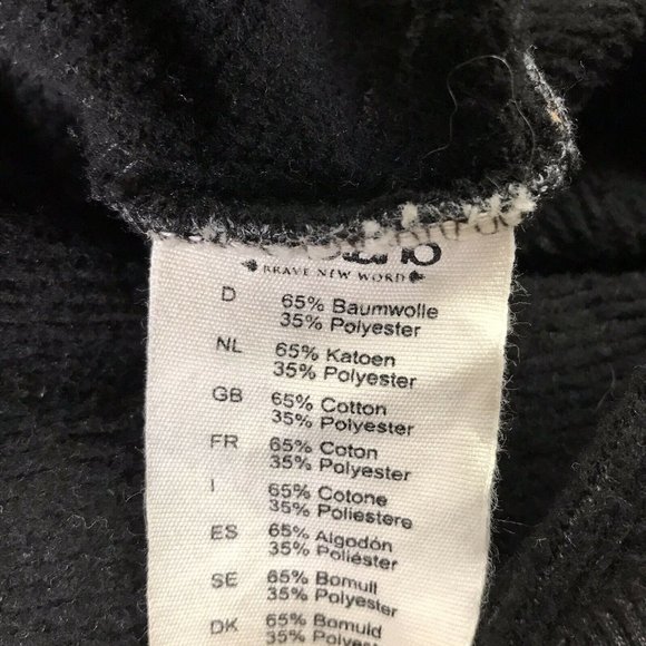 Naketano Women's Hoodie Pullover Brave New Word Gray Gold Sequined Polkadots M - Picture 10 of 11